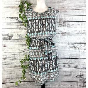 Robbie Bee Dress size 8 Blue Gray Sheer Straight Above Knee Wedding Guest Dinner